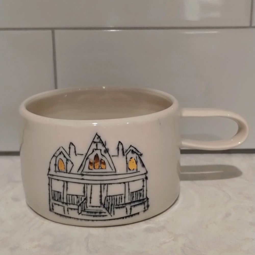 Petrichor and Gold Handmade Porcelain Mug